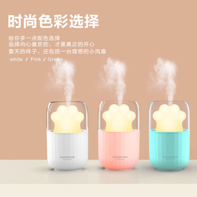 New Mini Humidifier USB Creative Cat's Paw Colorful Night Lamp Small Household Desk Air Humidifier