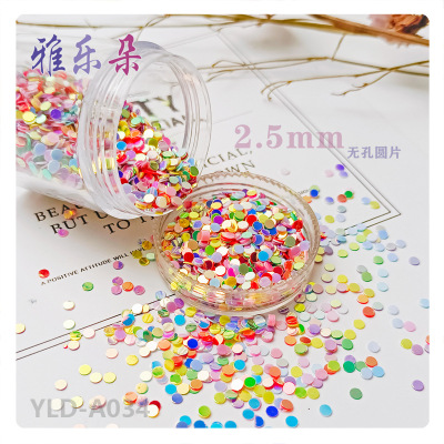 Yaedluo 2.5mm round Sequin PVC Non-Porous Sequins Nail Ornament Accessories DIY Epoxy Resin Sequins