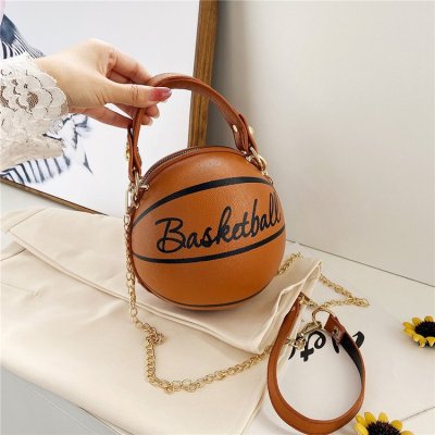 Women's Ins Super Popular Personalized Basketball Bag New Popular All-Matching Shoulder Messenger Bag Korean Style Small round Bag