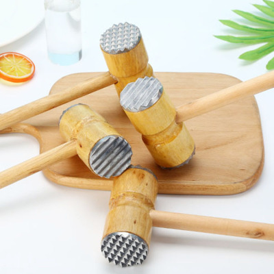 Wood Meat Tenderizer Steak Hammer Double-Sided Available Pork Chop Hammer Knock Dried Meat Floss Meat Tenderizer Meat Maker Tender Meat Tenderizer Kitchen Supplies Essential