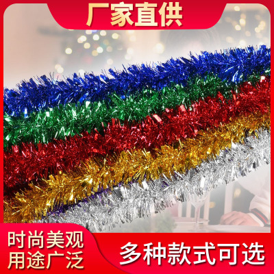 Factory Direct Supply Garland Colored Ribbon Christmas Wedding Color Stripes Jubilant Decoration Plastic Tops Garland Custom Wholesale