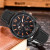 Fashion Ultra-Thin Men's Business Watch Geneva Black Shell Three-Eye Quartz Leather-Belt Watch Men's Geneva Watch