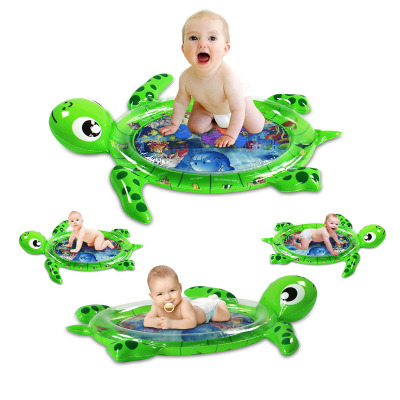 Water Cushion Inflatable Turtle Climbing Water Cushion Inflatable Cartoon Turtle Baby Learning Racket Mat Factory in Stock