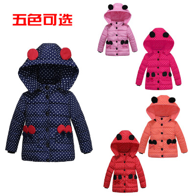 Children's Cotton Wear 2021 New Child Girl Cotton Coat Foreign Trade Silk Cotton Kids' Overcoat Cotton Coat