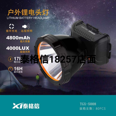Taigexin Outdoor Lithium Battery Headlight