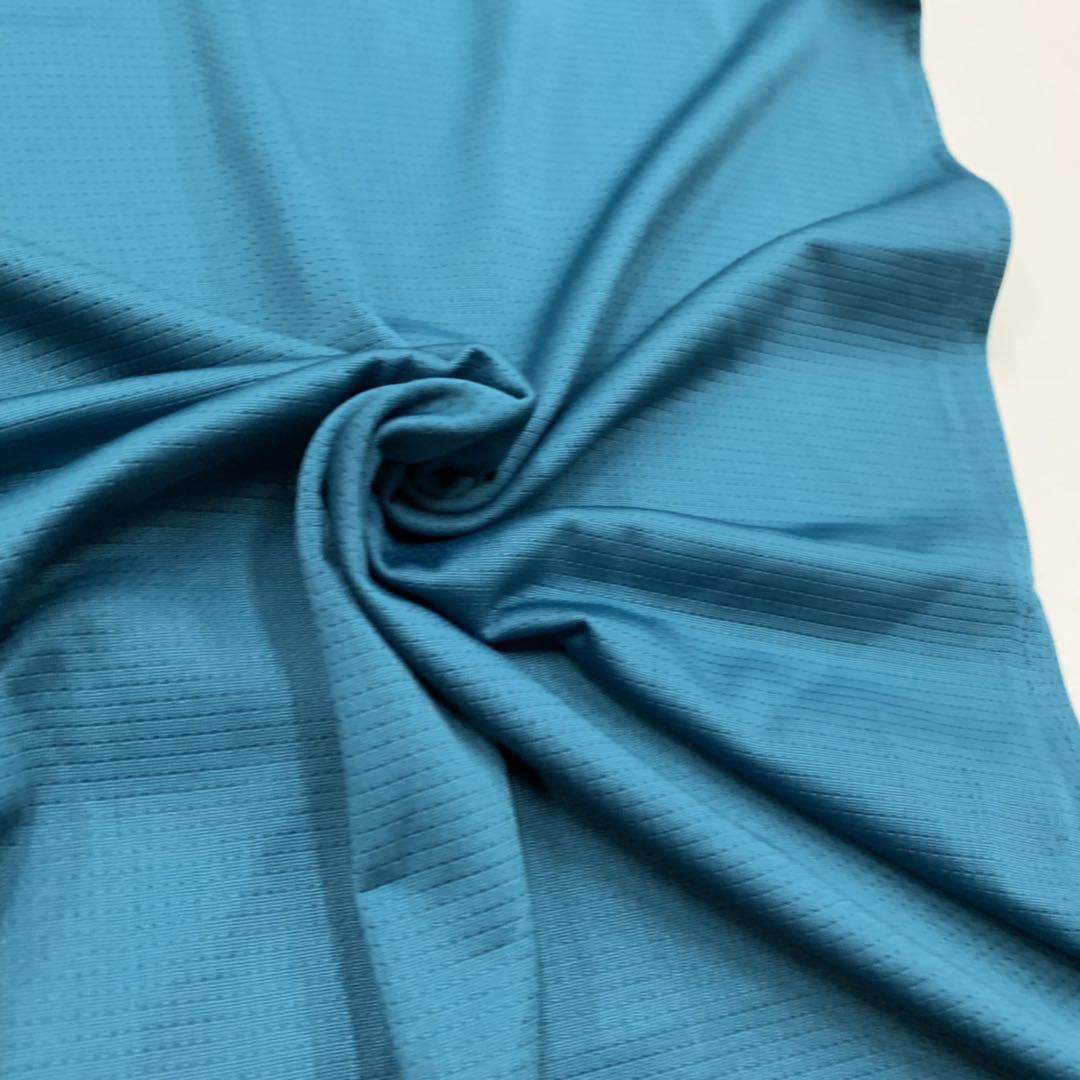 厂家供应  针织提花弹力珠地纬编涤氨纶网眼布