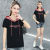  Short Sleeve Hooded Printed Sweater Women's Thin Korean Style Versatile Sports T-shirt Loose Color Matching Top Fashion