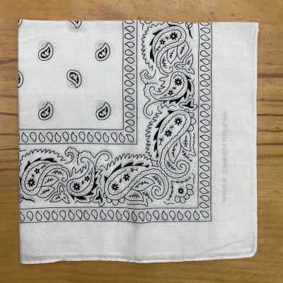 Pure Cotton White Cashew Scarf Amoeba Outdoor Handkerchief Handkerchief Sports Sweat-Absorbent Square Scarf 55cm