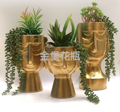 Electroplating Medium Temperature Ceramic Flower Vase and Flower Pot Succulent Plant Flowerpot Decoration