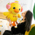 Tiktok Small Yellow Duck Soft down Cotton Doll Plush Toy Creative Headset Ragdoll Doll Factory Wholesale