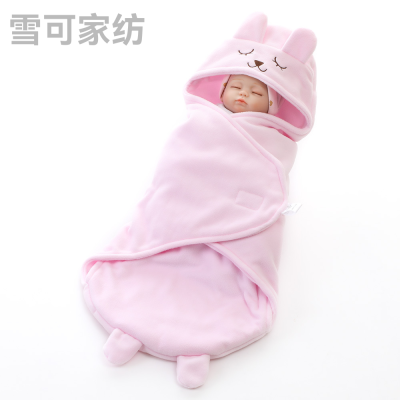 Foreign Trade Newborn Cartoon Swaddling Sleeping Bag Super Soft Autumn and Winter Children Sleeping Bag Hug Blanket