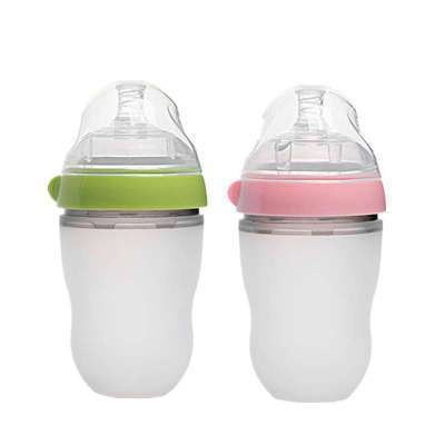 Baby Silicone Nursing Bottle Breast Simulate Newborn Baby Full Soft Wide-Mouthed Feeding Bottle 150 250ml