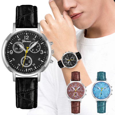 AliExpress Geneva Belt Men's Watch Three-Eye Casual Fashion Quartz Watch Business Watch Men's