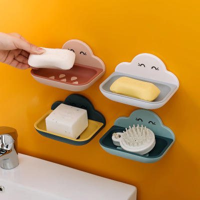 Best-Seller on Douyin Cloud Soap Dish Punch-Free Toilet Cartoon Creative Wall-Mounted Draining Multifunctional Soap Box