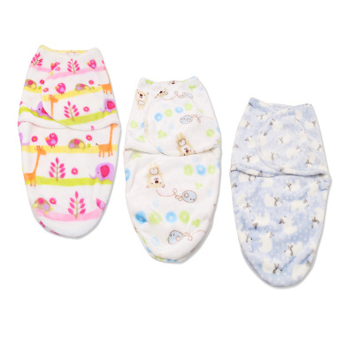 Soft Flying Flannel Baby Swaddle Cartoon Printed Single Layer Spring and Autumn Maternal and Child Supplies