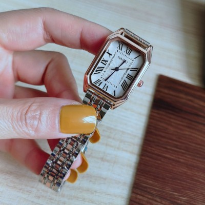 Korean Fashion Roman Rectangular Quartz Steel Belt Quartz Casual Women's Watch Live Broadcast Supply One Piece Dropshipping