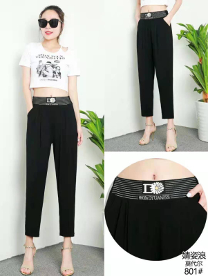 Suit Pants Women's Straight Loose 2021 New High Waist Drooping Cropped Small Casual Cigarette Pants