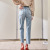 2021 Summer Straight Leg Skinny Effect Chao Good Casual Straight-Leg Cropped Pants High Waist Raw Hem Jeans for Women