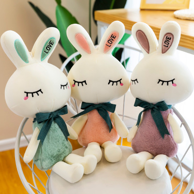 Plush Toy Fruit Love Long Eared Rabbit Doll Shy Rabbit Love Rabbit Factory Price Wholesale Cute Hug Free