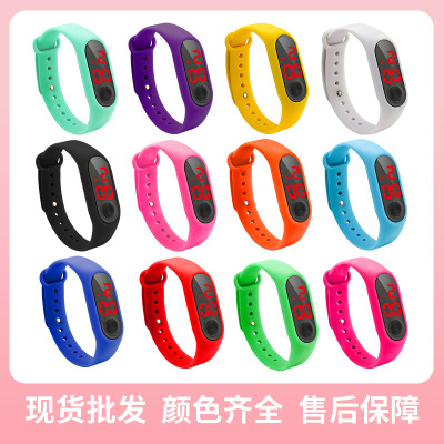 Button Led Watch Customized Electronic Watch Printed Logo Shopping Mall Opening School Push Student Sports Cartoon Watch