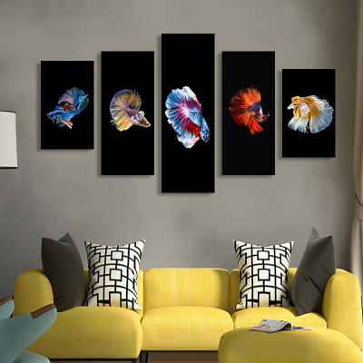 Five-Piece Cloth Painting Photo Frame Nordic Oil Painting Entrance Painting Corridor and Aisle Mural Sofa and Bedside Painting Hanging Painting