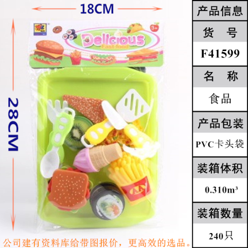 Simulation Food Toy Role Play Puzzle Boy Girl Delicious Food Toy Fork Play House Toy