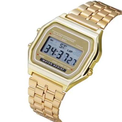 Hot Sale in Stock LED Electronic Watch WR F91W Steel Belt A159 Harajuku Style Fashion Watch Multifunction Student's Watch