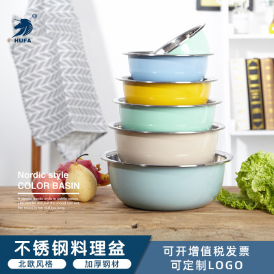 Non-Magnetic Seasoning Jar Set Thickened Baking Egg Pots Stainless Steel Mixing Bowl Cuisine Basin Vegetable Washing Basin Wholesale