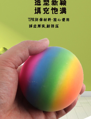 Cross-Border Hot Selling TPR Rainbow Flour Ball Slow Rebound Vent Tofu Ball Squeezing Toy Decompression Toy Eva Filling Ball
