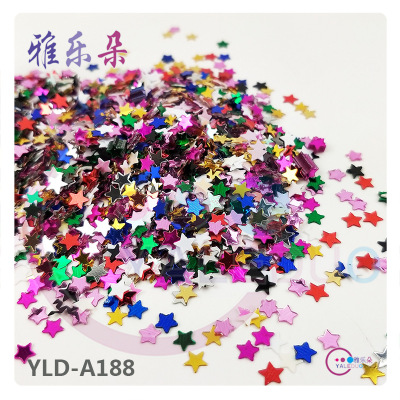 4mm Five-Pointed Star PVC Paillette Nail Art DIY Ornament Material Stage Festival Quicksand Phone Case Slim Accessories