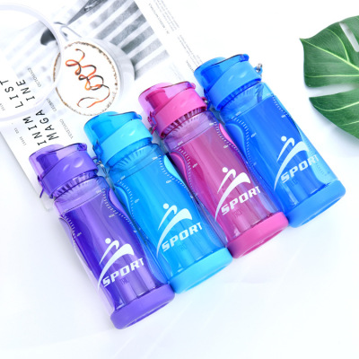 Plastic Water Bottle Two-Color Cups Body Sports Water Cup Outdoor Sealed Car Suction Nozzle Water Cup Gift Cup Customization