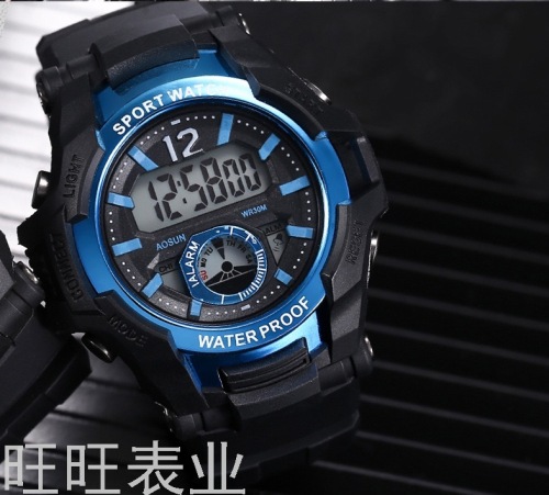 new cross-border fashion casual couple electronic watch student multi-function luminous timing waterproof sports watch