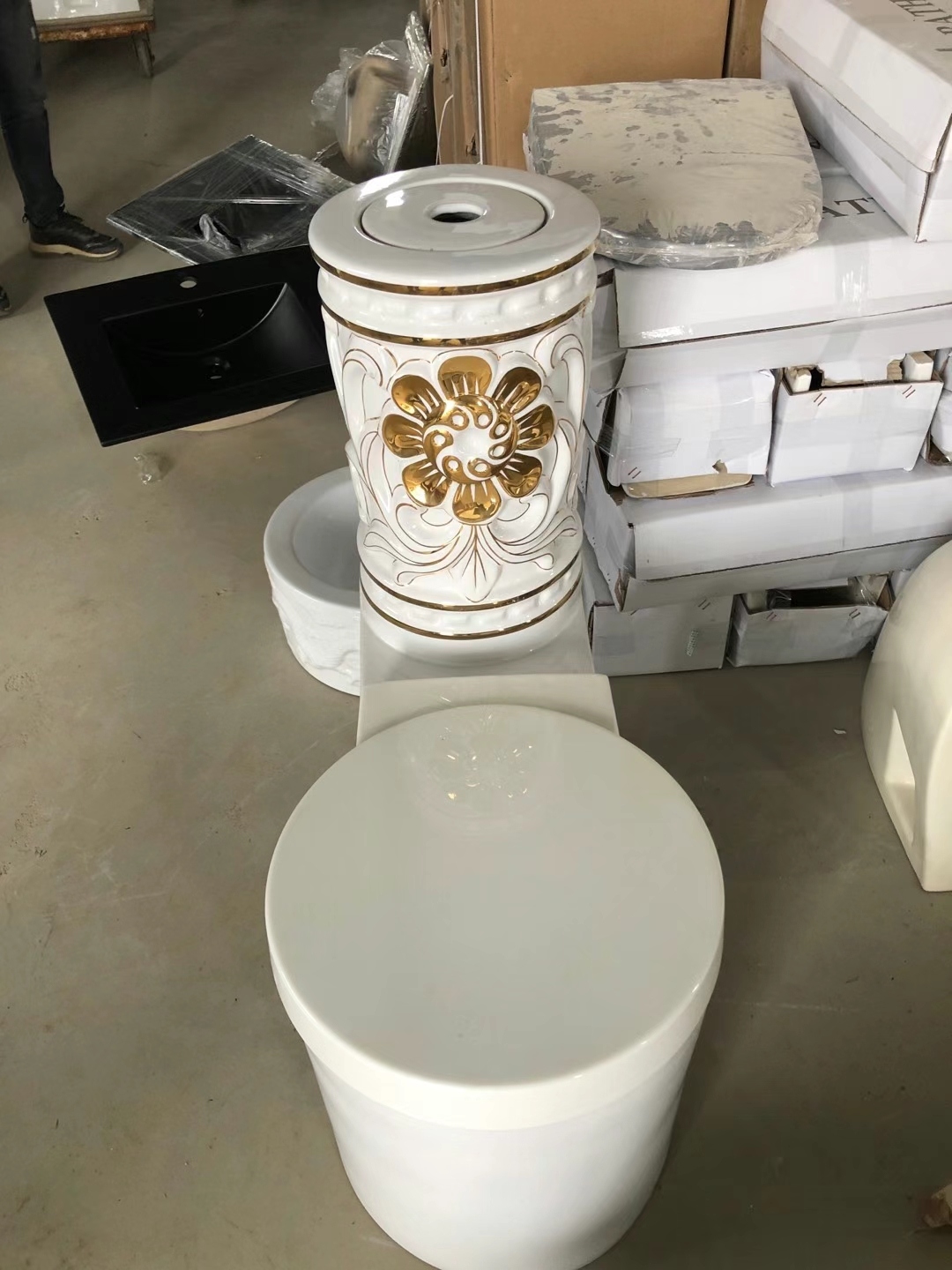 出口250mm出水马桶地排S墙排P10cm出水口马桶分体马桶配套洗手盆