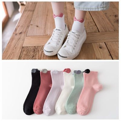 Socks Women's Mid Tube Stockings Summer Thin Cotton Japanese Cartoon Women's Socks Candy Color Casual Sports Style Factory Wholesale