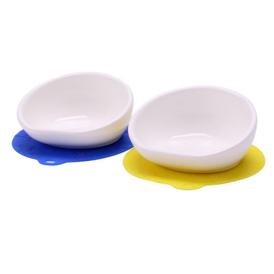 Ceramic Band Silica Gel Pad Non-Slip Cat Bowl Sterilizable Microwave Heating Pet Supplies Wholesale