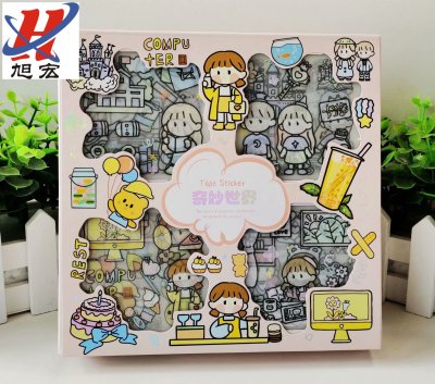 KL-B Boxed Cartoon Hand Account Stickers DIY Hand Account Stickers  Book Decorative Sticker Set Factory Direct Sales