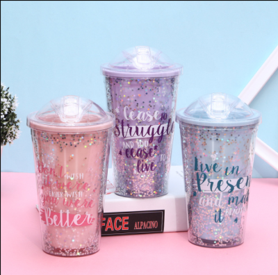 Internet Celebrity Same Style Double Layer Summer Cup