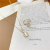 INS Special-Interest Design Rotatable Clavicle Chain Index Finger Ring Diamond-Embedded Geometric Moonstone Pendant Ring Necklace Female