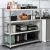 Stainless Steel Kitchen Storage Rack Multi-Layer Oven Microwave Oven Bowl Dish Cookware Storage Rack Movable Storage Rack with Wheels