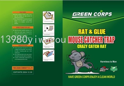 Glue Mouse Traps Rat Trap Household Fantastic Rat Extermination Product Mouse Trapping Cage Catch Green plus Size Mouse Sticker