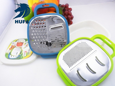 Factory Wholesale Stainless Steel Box Planer Grater Cheese Planer Grater with Box Paring Knife Grater Kitchen Gadget