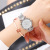 Yolako Starry Female Milan Strap Watch Petal Dial Spot Drill Roman Literal Casual Watch