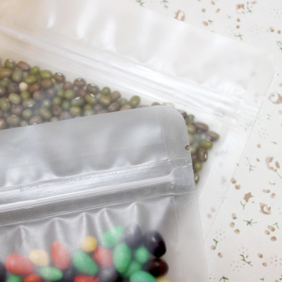 Transparent Packaging Bag Flat Bottom Ziplock Bag Frosted Envelope Bag Candy Plastic Bag Scented Tea Fruit Tea Packaging Bag Wholesale