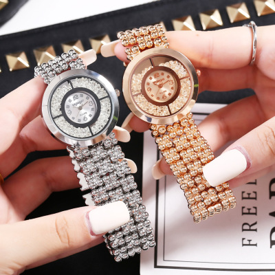 Foreign Trade Hot Sale Creative Fashion Quicksand Diamond Quartz Watch Personality Digital Dial Versatile Fashion Women's Watch