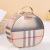2021 New Translucent Classic Plaid Cosmetic Bag Simple Korean Style round PVC Cosmetic Storage Bag Wholesale