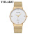 Foreign Trade Hot Sale Yolako Brand Watch Fashion Diamond-Embedded Ultra-Thin Mesh Strap Women's Watch Couple Casual Watch