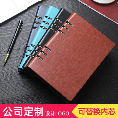 Factory Direct Supply A6/A5/B5 Notebook Business Loose-Leaf Binder Notepad Creative Journal Diary Logo