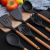 Cross-Border Amazon Beech Handle Silicone Kitchenware 12-Piece Kitchen Utensils Silicone Cooking Spoon and Shovel Set Food Grade