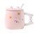 Korean Style Pink Cartoon Cute Rabbit Ceramic Cup Girl's Heart Office Coffee Cup Artistic Fresh Mark Cup