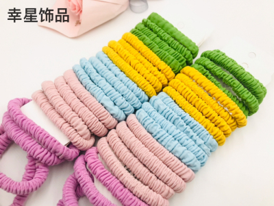 Fashionable Bright Color Rubber Band High Elastic Hair Band Telescopic Champray Non-Winding Hair Rope Simple without Accessories Head Tie